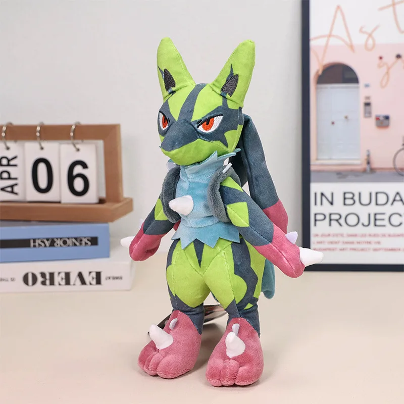 

27cm Pokemon Plush Toys Lucario Anime Doll Cartoon Heterochromatic Pokémon Plushie Kawaii Stuffed Gift for Kids Birthday Xmas
