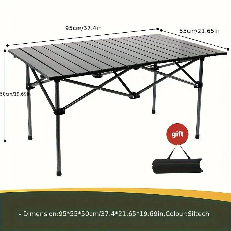 Portable Folding Table, Alloy, 37.4