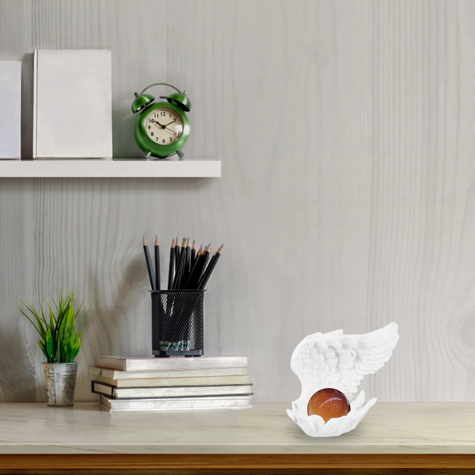 

Home Decorative Accessories Resin Figurine Decoration Statue Ornaments Stands Sphere Crystals Ball Holder Wing Shape Base