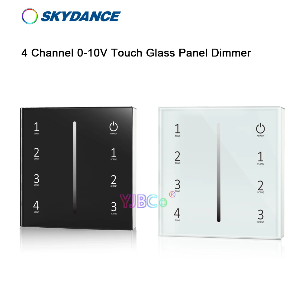 skydance single color led strip controller painel de toque de vidro monocromatico dimmer interruptor remoto rf canais 010v 110v220v ac 01