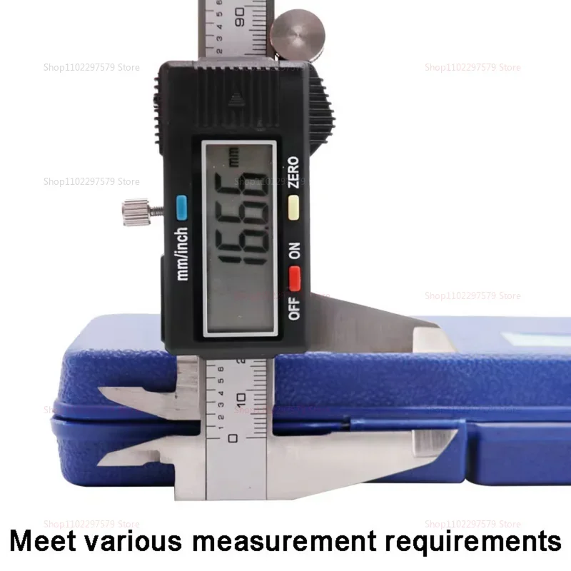 الفرجار الرقمي 0-150 مللي متر الفولاذ المقاوم للصدأ الورنية أداة قياس الفرجار الإلكتروني الدقيق مع صندوق تخزين للاستخدام المعدني الخشب
