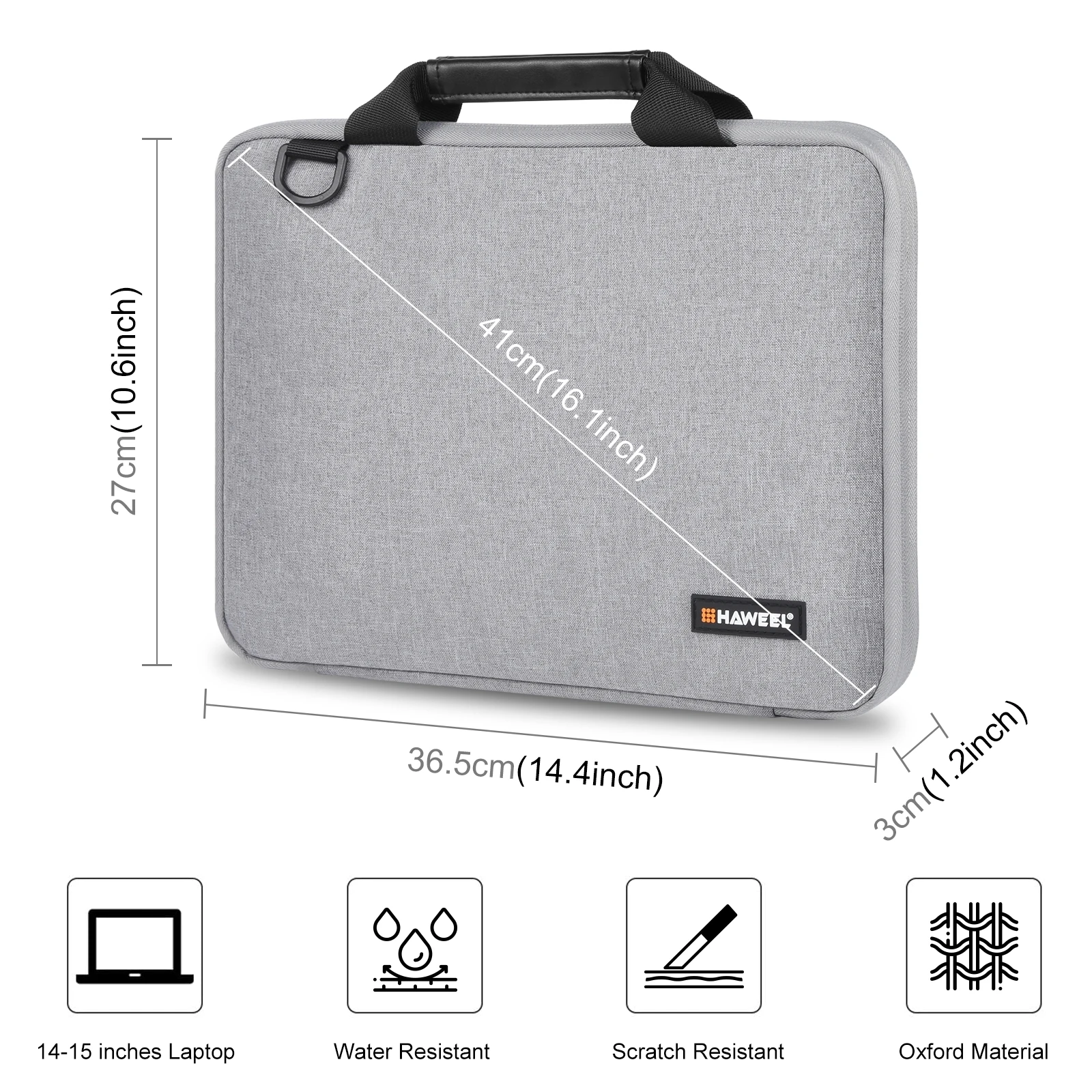 HAWEEL 14 15 inch Waterproof Notebook Case Sleeve Briefcase Crossbody Laptop Bag  For Macbook,Lenovo ,ASUS,HP Computer Handbag