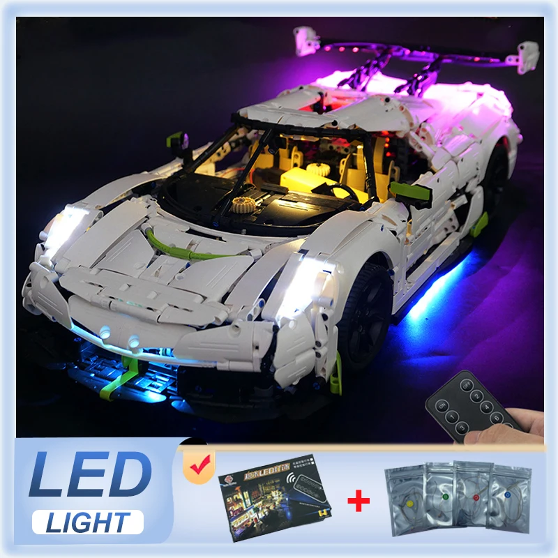 DIY RC LED Light Kit For LEGO C61048 Technical Sports Car  (Only LED Light,Without Blocks Model)