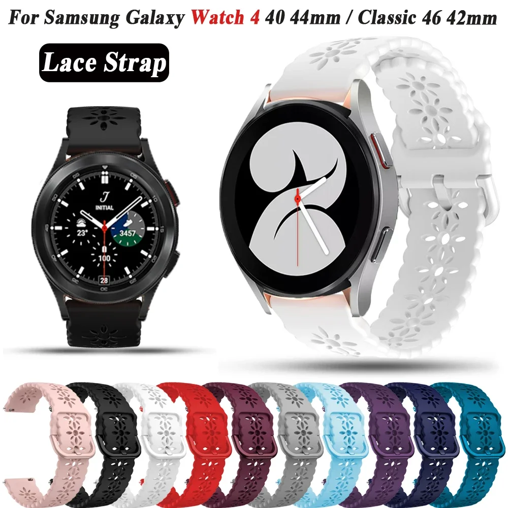 20mm Silicone Wristband Strap For Samsung Galaxy Watch 6/5/4/3 40 41 42 44mm/Classic 46 42mm Band Watch5 Pro 45mm Bracelet Belt