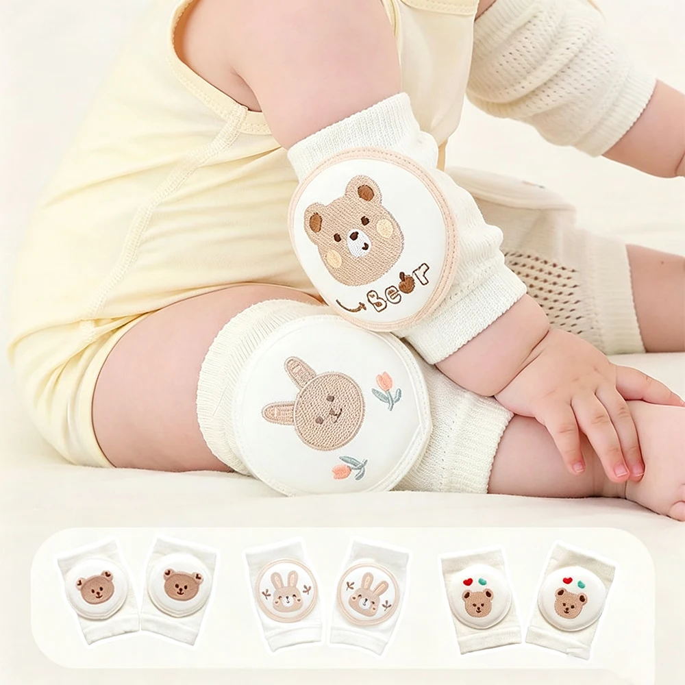 0-3Y Baby Knee Pads 1 Pair Breathable Summer Crawling Protectionl Learning To Walk Gear Leg Warmer Knee for Infants & Toddlers