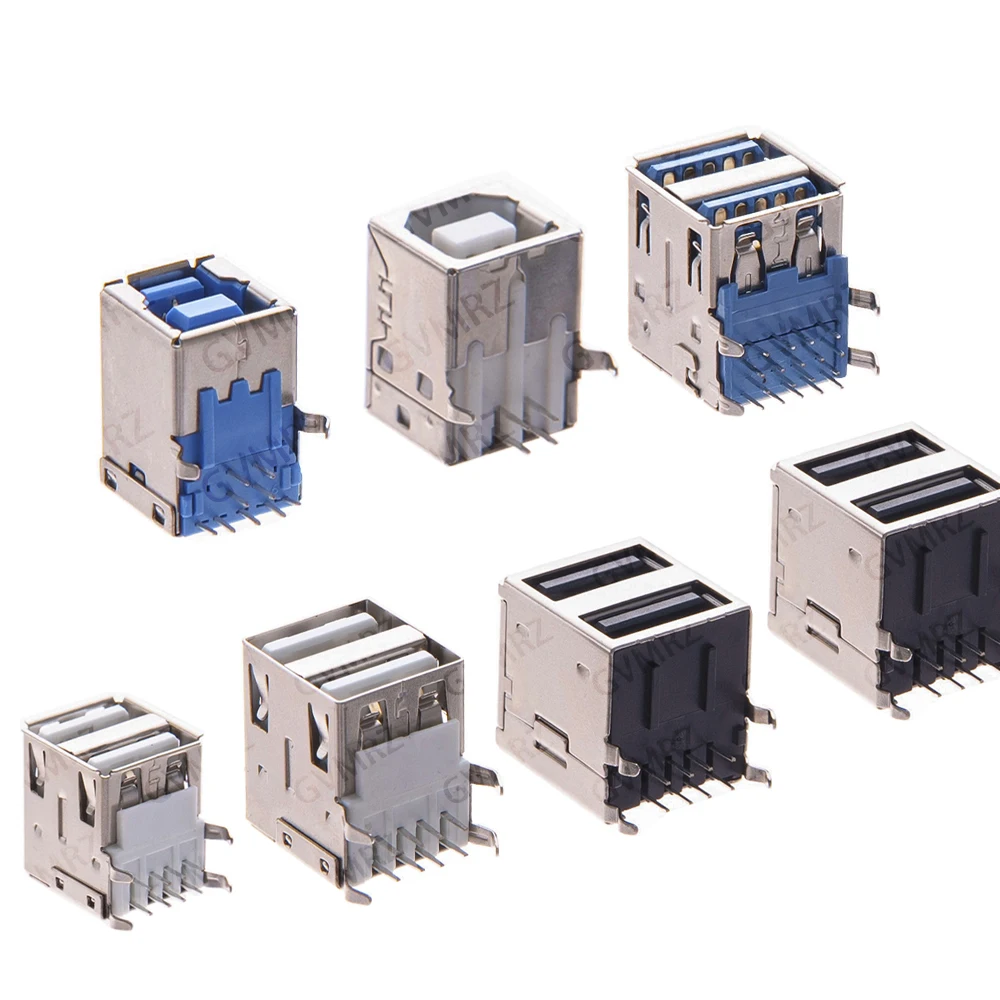 5PCS USB-3.0-AF AM Type Port Male Female Solder Jacks PCB Socket For USB Interface Port 90/180 degrees Integrated circuit