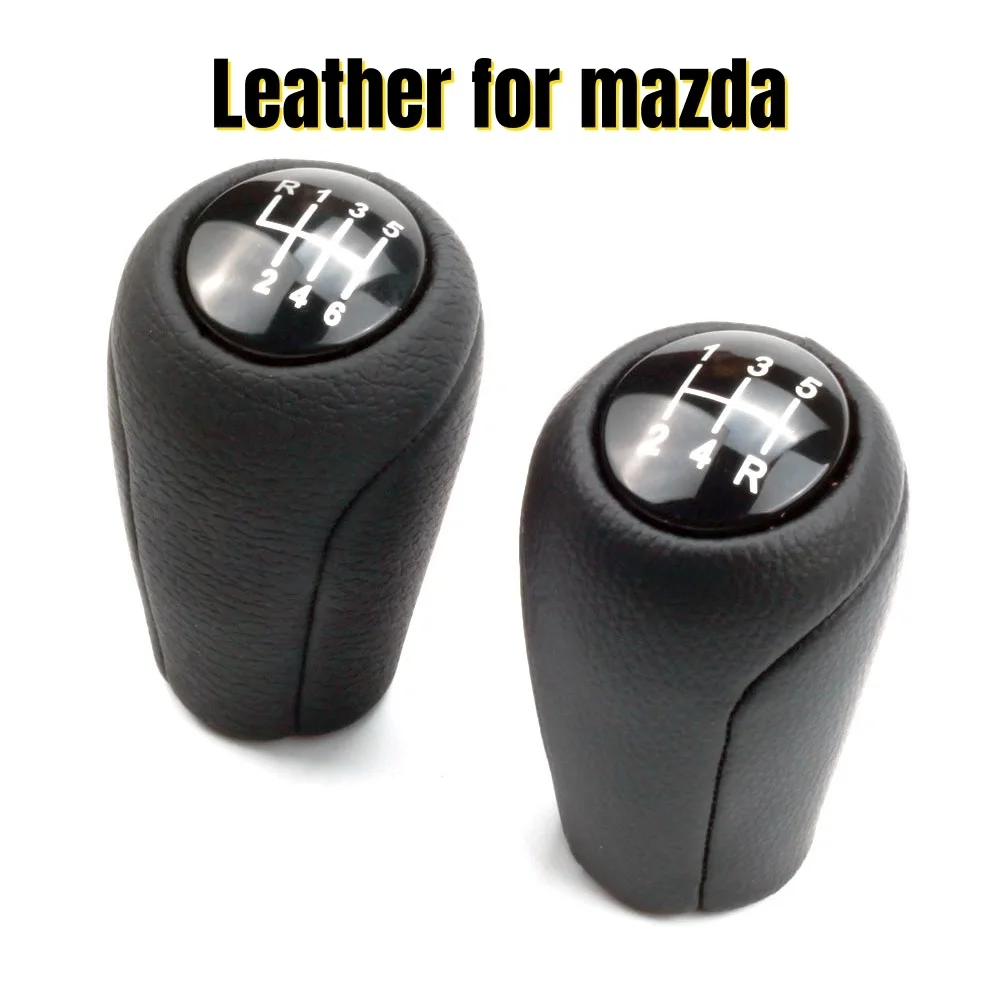 5/6-Speed Gear Shift Knob for MAZDA 3 BK BL 5 CR CW 6 II GH CX-7 ER MX-5 NC III MT Leather Shifter Lever Arm Stick Headball New