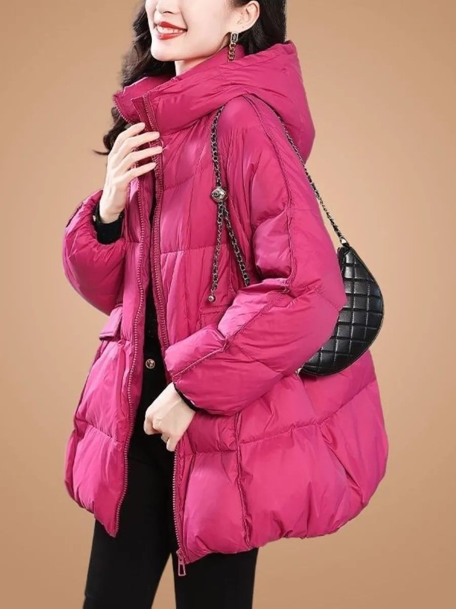 

Loose Fit Cotton Jacket Women's Winter Fashion Bread Style Two-Piece Set Long Sleeve Crew Neck Pullover Hoodie And Pants