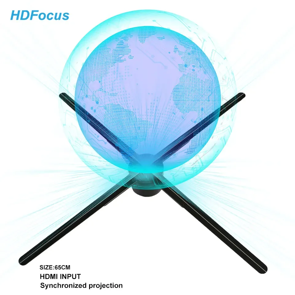 HDFocus HDMI-Synchronization Indoor Computer Projector With LED Hologram Light Fan OEM Live Hologram Projector Connected Devices