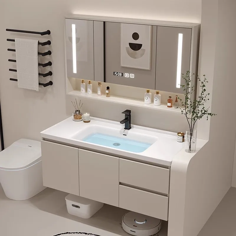 

Ceramics Combination Bathroom Cabinets Toilet Vintage Vanity Drawer Bathroom Cabinets Mirrors Mobiletto Bagno Home Furniture