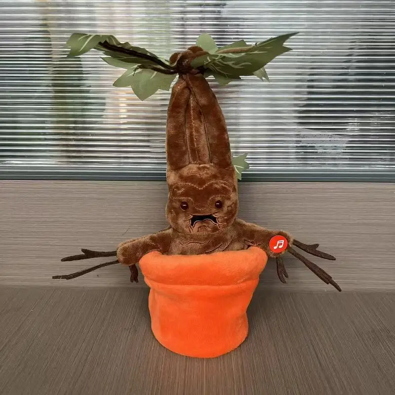 Juguete de peluche Mandrake inspirado en Magic World: muñeca de planta de peluche suave con función de grito y vibración, algodón PP premium coleccionable