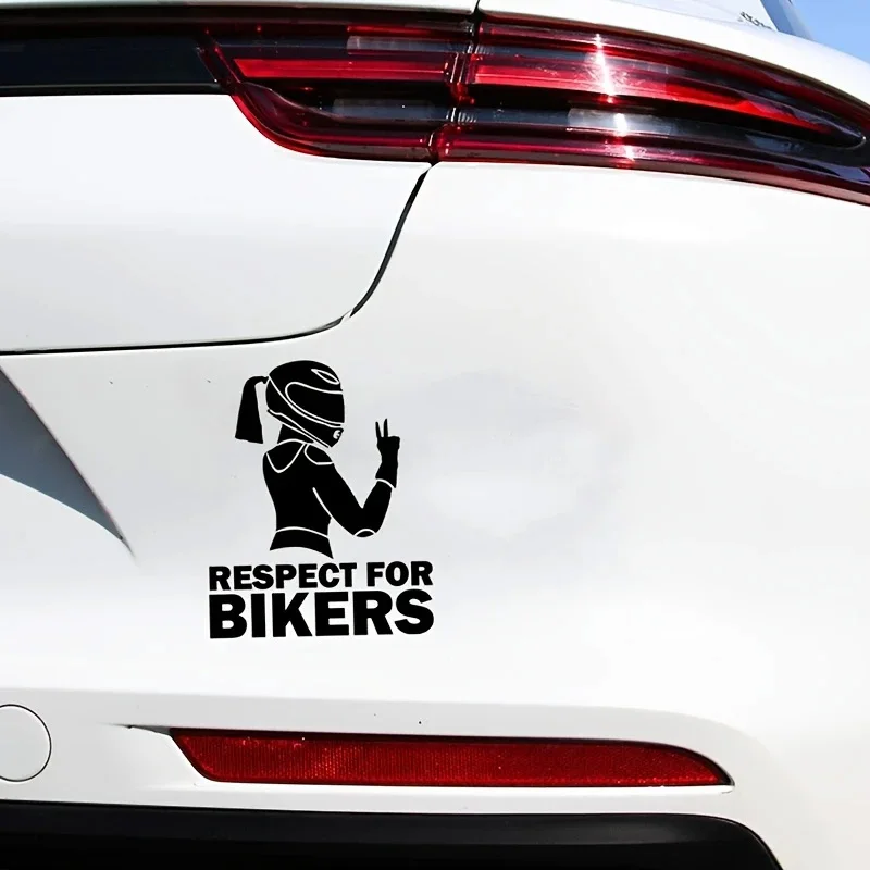 Respect for Lady Bikers Vinyl Car Decal 12x15cm for Motorcycles, Helmets, Trucks - Riding Enthusiast Sticker