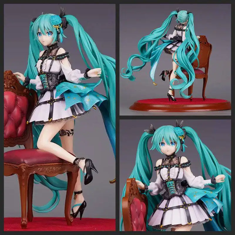 

Hatsune Miku Chair PVC Figure World Plan Colorful Stage Beautiful Girl Garage Kit Ornaments Model Anime Statue Collectible Toys