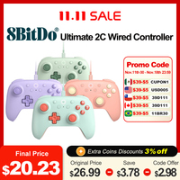 8BitDo Ultimate 2C Wired Controller for PC Android with Hall Effect Triggers & Joysticks 1000Hz Polling Rate and Extra Bumpers