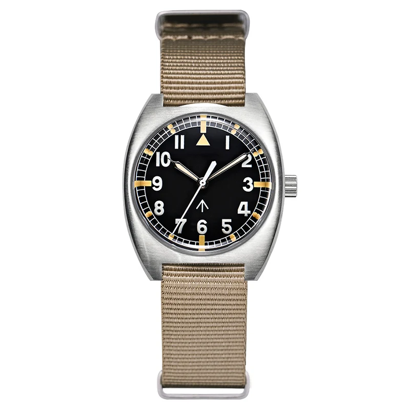 Baltany S2001 36MM W10 Militair Horloge Man Roestvrij Staal Mechanische Horloges Waterdicht Vintage Pilot Automatisch Veldhorloge