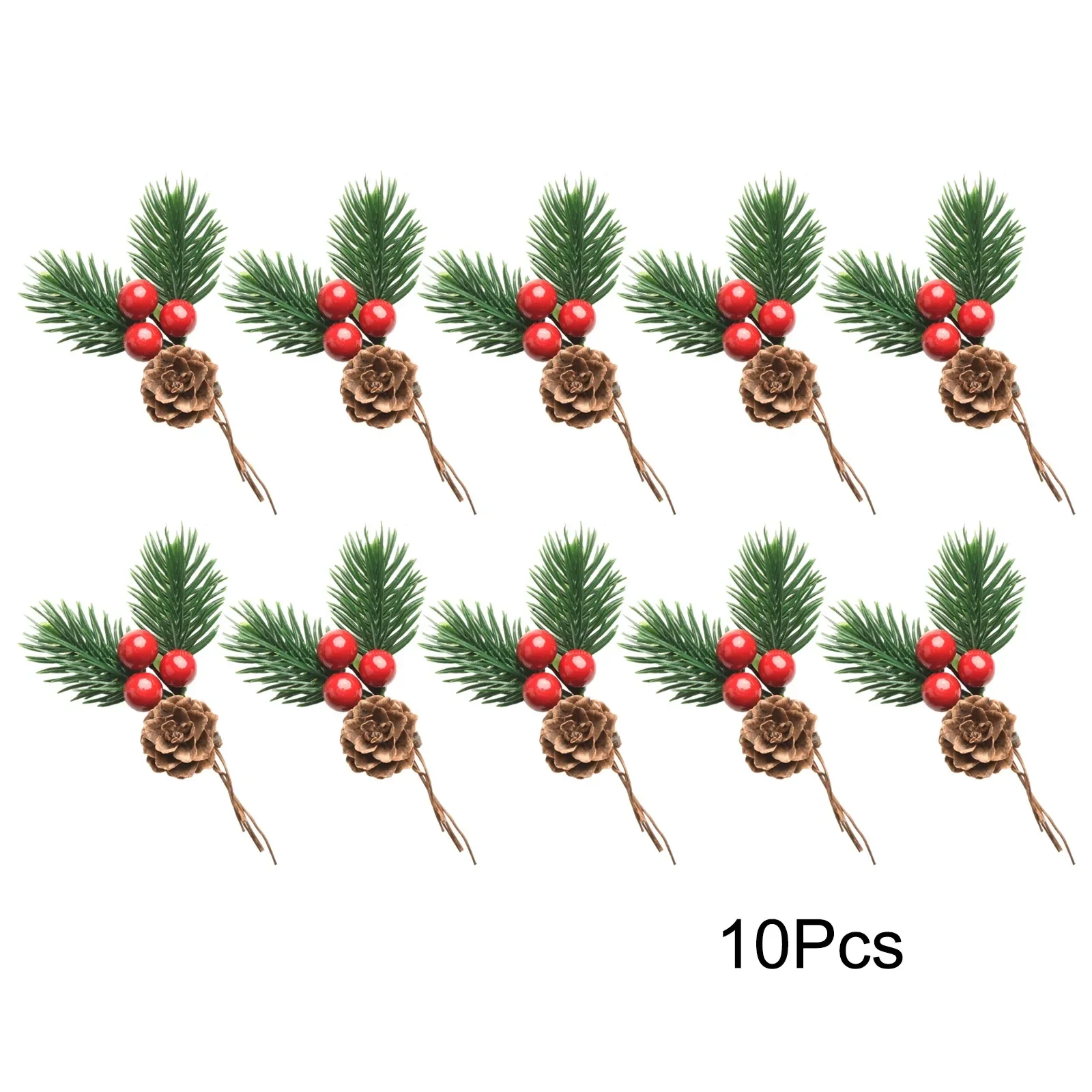 Holiday Gatherings Approximately 9-10 Cm Artificial Pine Picks Holiday Decor PVC Material Party Decor Realistic Appearance