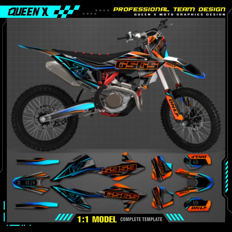 Queen X MOTOR Custom Team Graphics Backgrounds Decals For 3M Stickers Kit For GASGAS GAS GAS 2021 2022 2023 EC MC 009