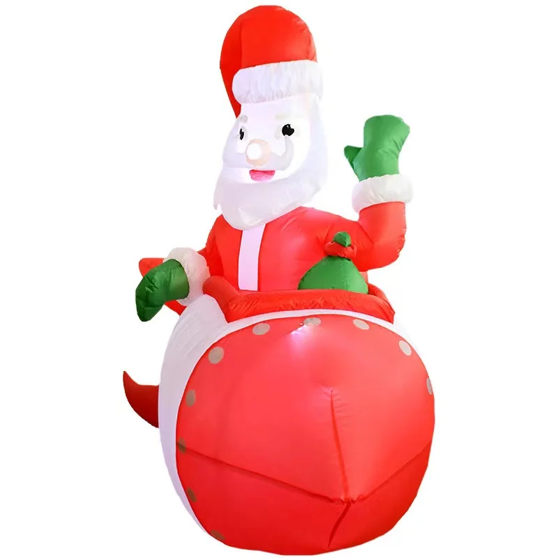 Cute Funny Inflatable Rocket Santa Claus Figurer for Christmas Decorations Festive Home Garden Cartoon Ornament Kids Xmas Gifts