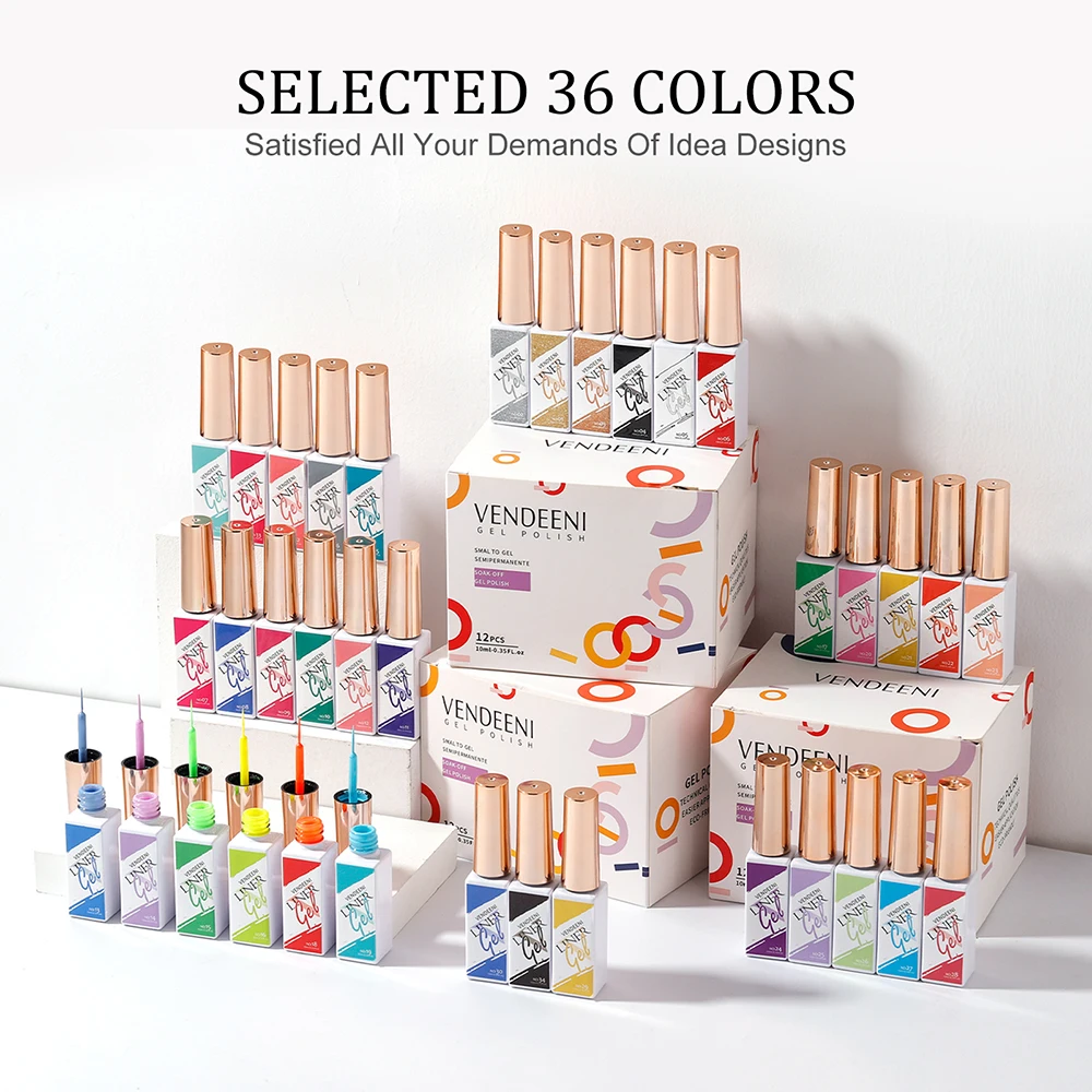 

Vendeeni 36 цветов/набор Гель-лак для ногтей с рисунком паутины УФ-светодиодный креативный шелковый паутинный рисунок лака для ногтей TPO/HEMA FREE