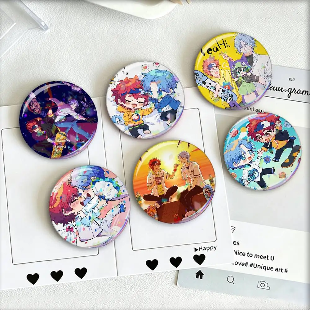 

Anime SK8 The Infinity Cartoon Laser Badge Creative Pins Brooch for Bag Clothes Hat Decor Gifts Fans Collect