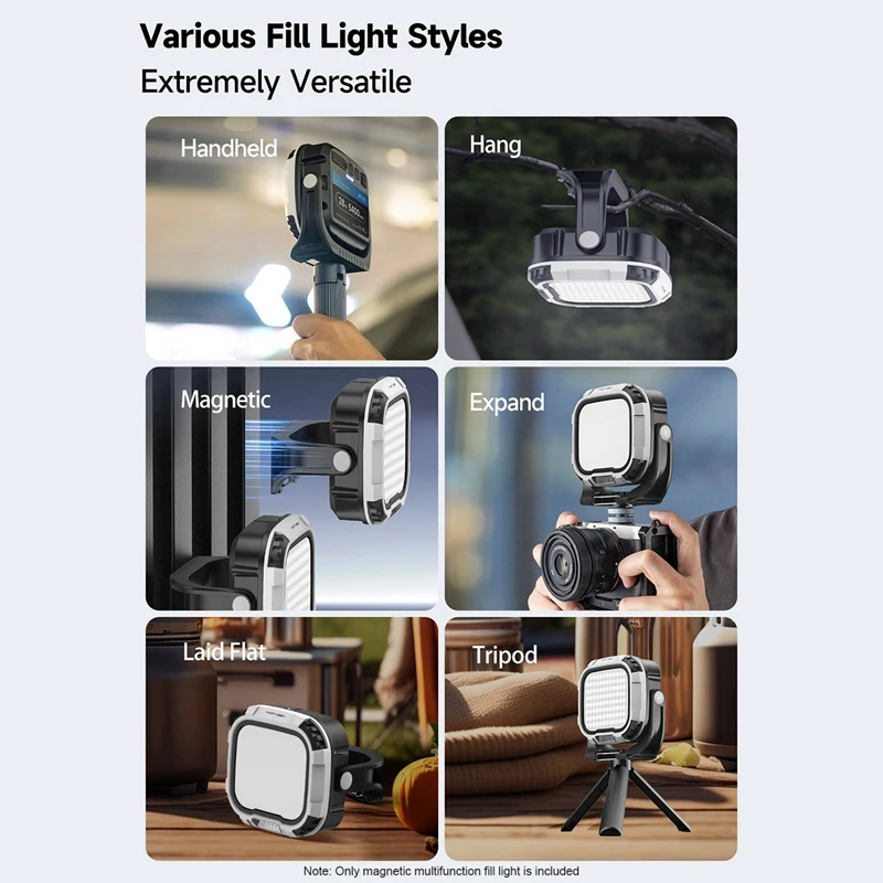 LED Video Light Camera Light 28W Magnetic Red Light Handle 2700K-6500K Cold Shoe For Video Recording image 2