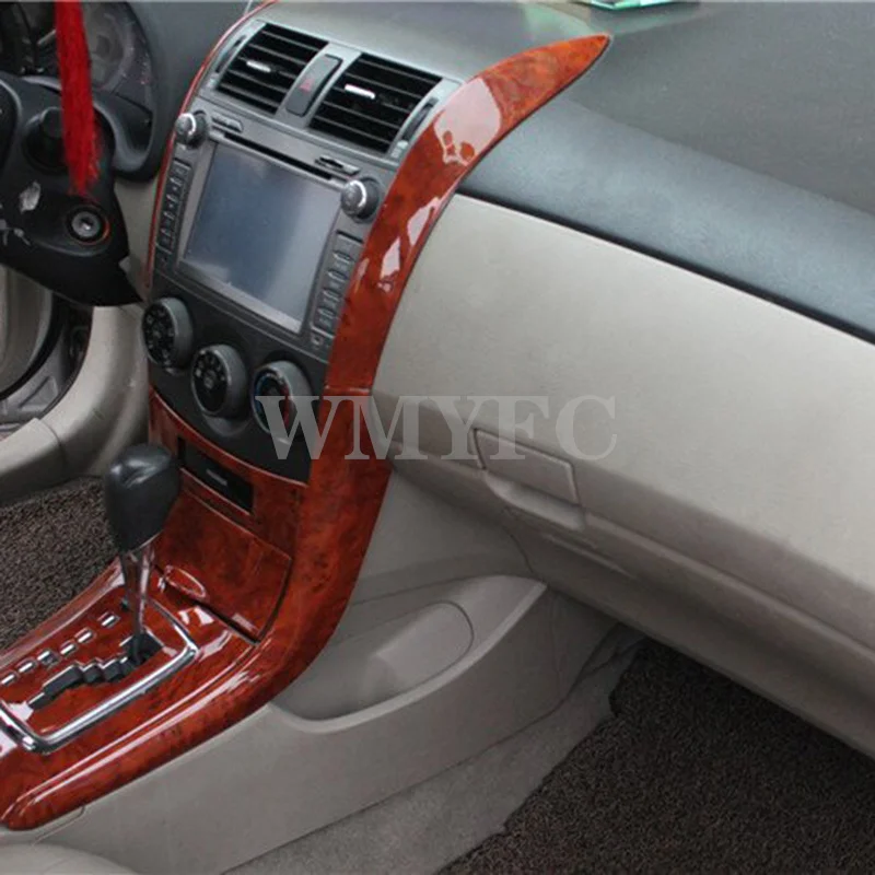 Interior Central Control Side Strip Trim Sticker For Toyota Corolla E150/E140 2007 2008 2009 2010 2011 2012 2013