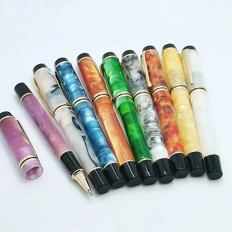 

Kagel 316A Pearl Pen Adult Calligraphy Stationery Metal Head and Tail. Acrylic Pen Body Black Ink Core