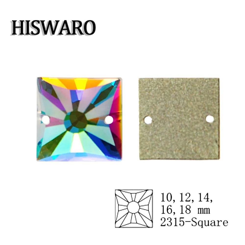 

HISwaro DIY Crafts Square Frosted Matte Glass Mirror Gemstone Sew On Strass Glass Crystal Rhinestones for Cloth Garment Jewelry