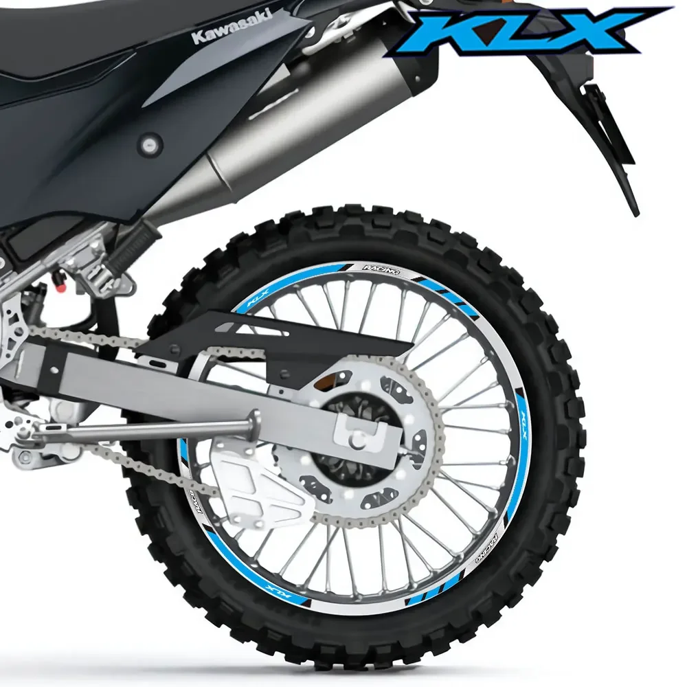 

Подходит для KAWASAKI KLX KLX230 KLX300 KXL-230R KXL 230S kxl300r 230se "21" 18 Внедорожная светоотражающая водонепроницаемая наклейка на колесо с логотипом