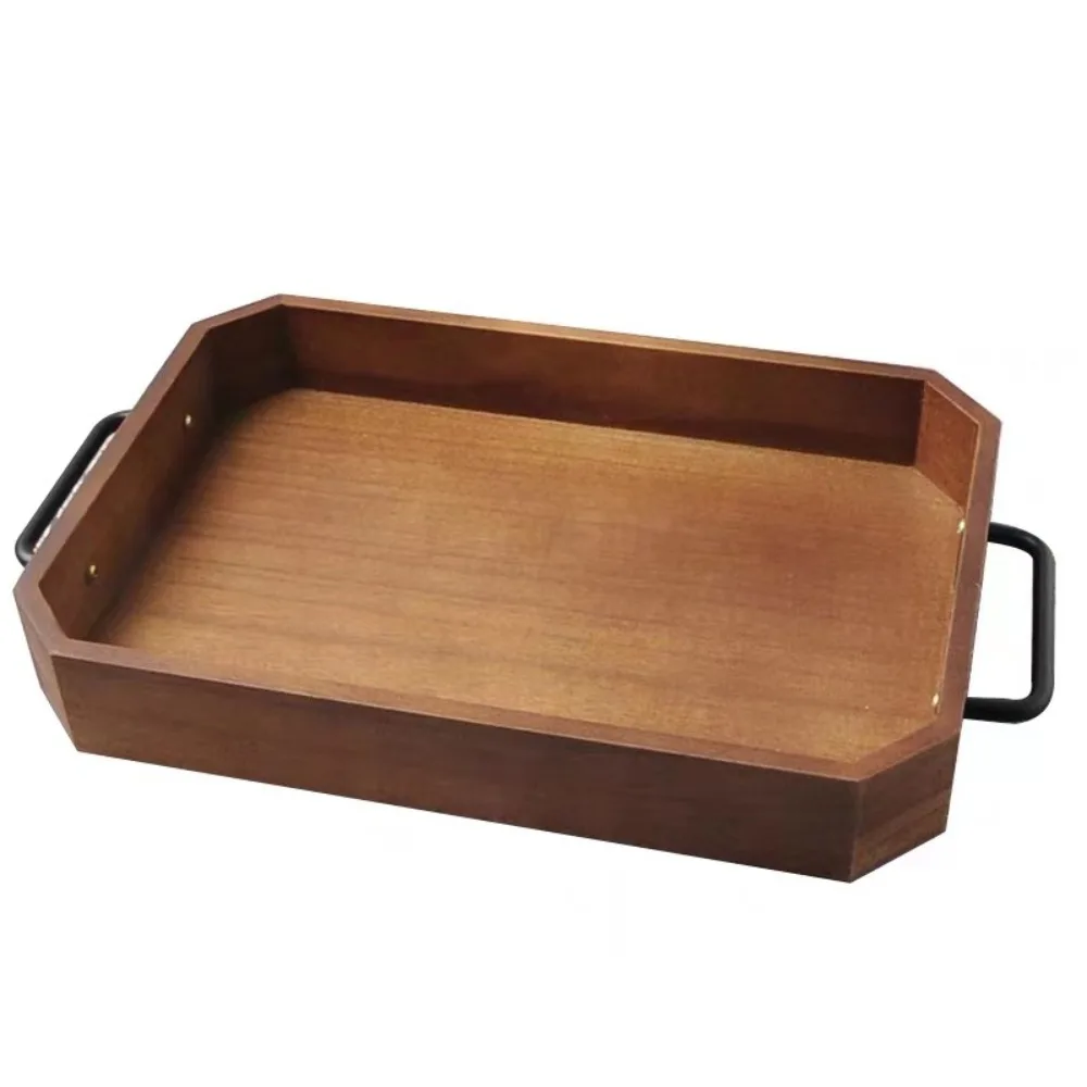 

Food Trays Vintage Wooden Pallet Large Capacity Elegant Bread Tray Exquisite Eating Basket Kitchen