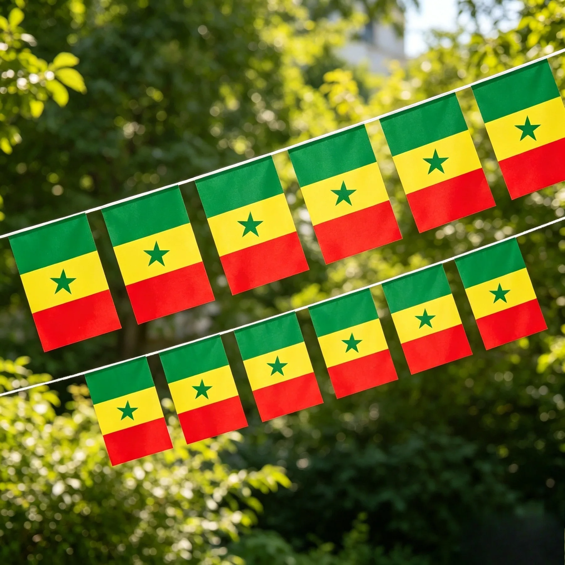 20 pieces Senegal  bunting flags 14x21cm  Pennant   Senegal  String Banner Buntings Festival Party Holiday