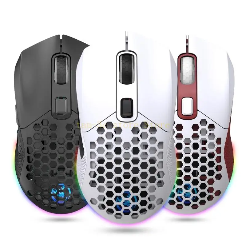 Dual-Mode 2.4G Wireless Lightweight Gaming Mouse  Backlit Mice & 6 Buttons Programmable Driver 4800DPI Optical Mice