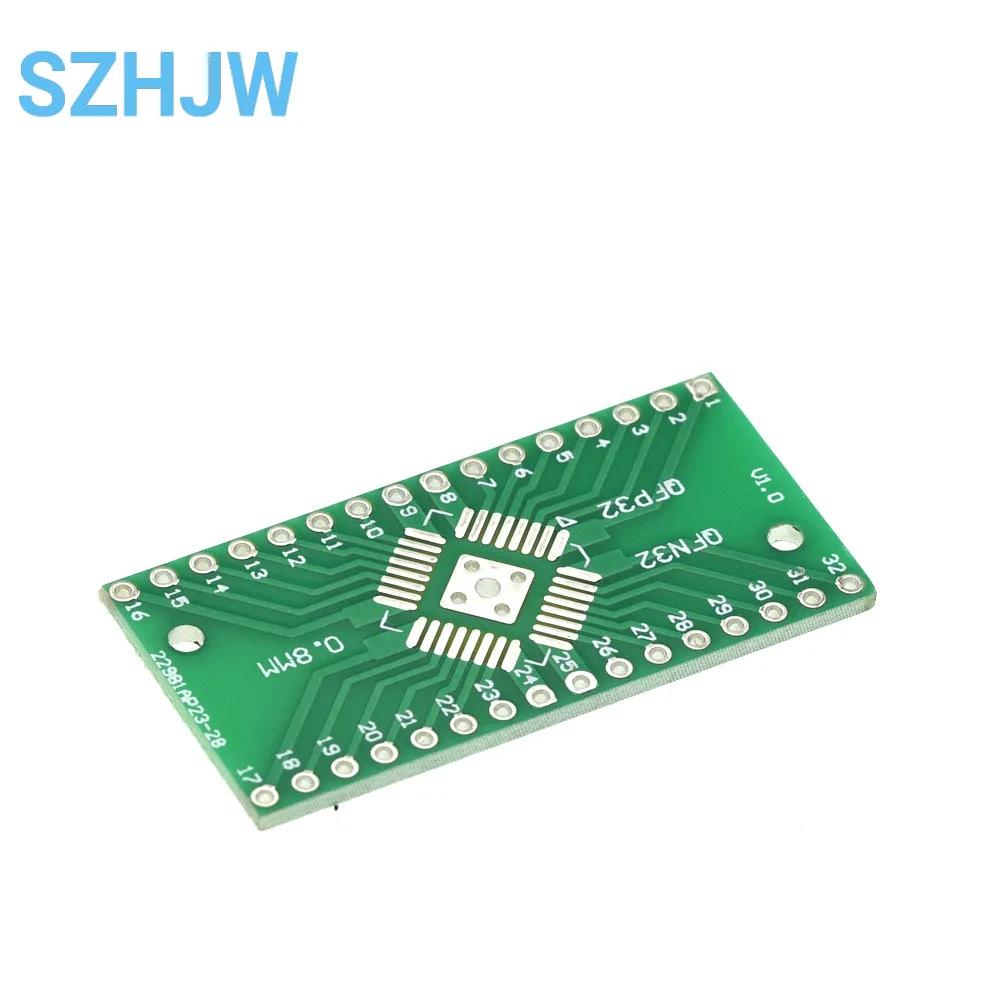 10-100PCS QFN32 QFP32 para DIP32 Placa Adaptador 0.8mm / 0.65mm Pitch SMD para DIP Breakout PCB para IC Prototipagem e Teste