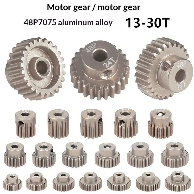 3.175mm 48P Motor Pinion Gear 13T-30T Wear Resistant Aluminum Alloy for RC Monster Truck Modification Parts