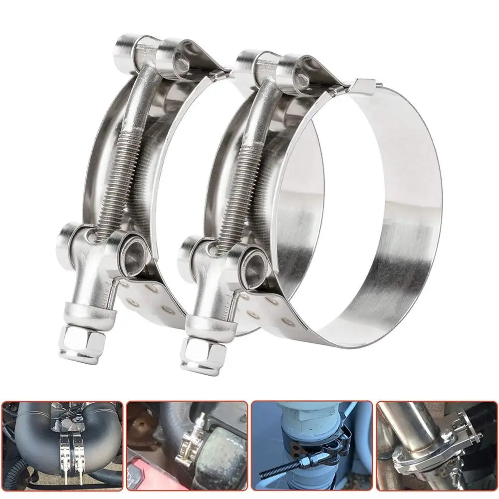 New 304 Stainless Steel Hose Clamps T Bolt Powerful Tube Clamps Repair Welding Tool
