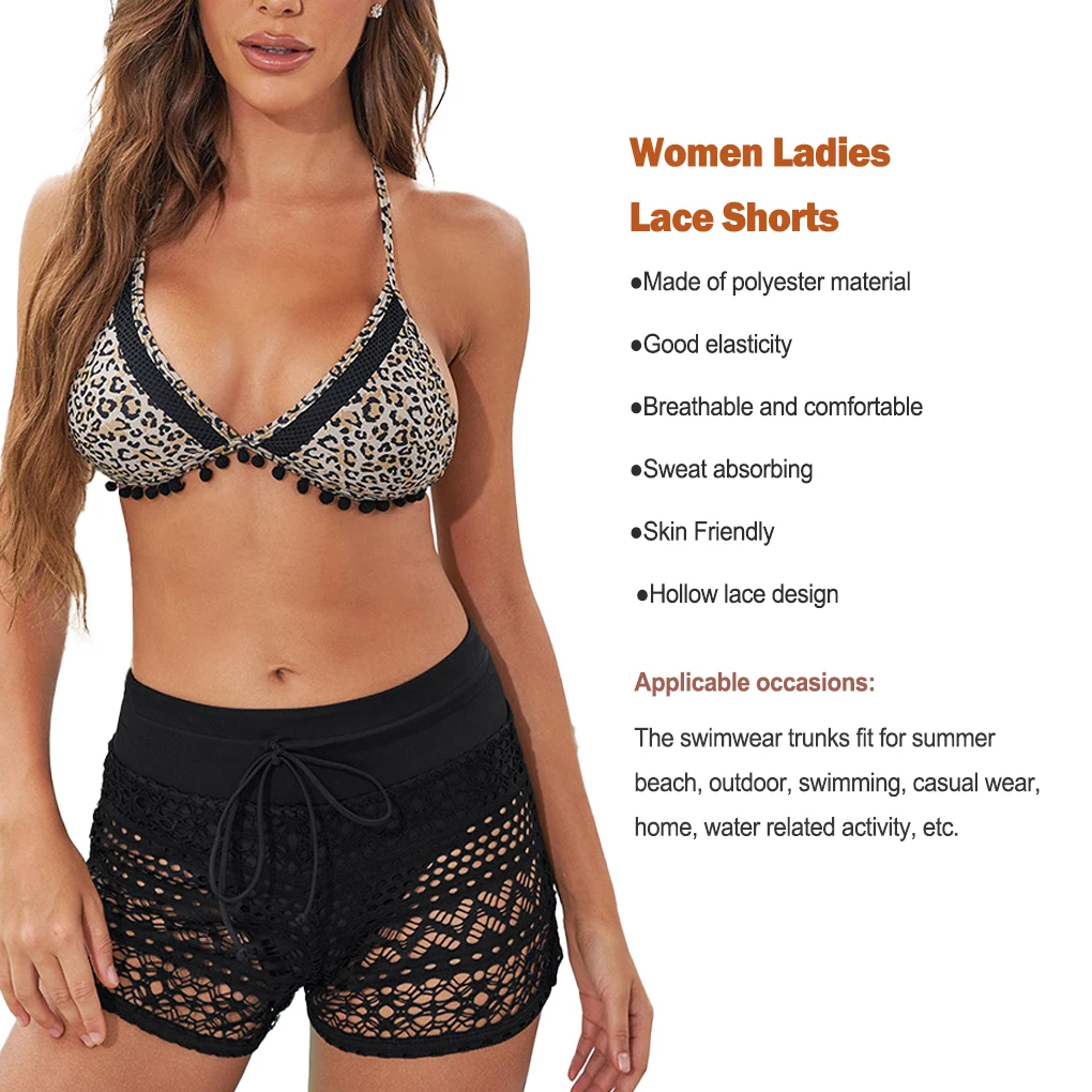 Bottom Ladies Lace Shorts Trendy Matching Cut Swim Trunks Briefs Swimwear Sexy Bikini Light Beachwear Swimsuit