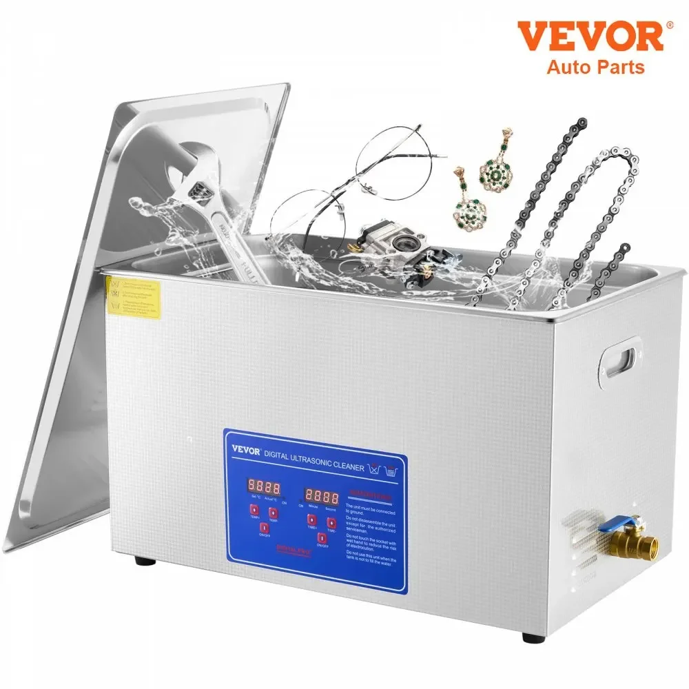 VEVOR Pulitore Ad Ultrasuoni Timer Digitale 2L 3L 6L 10L 15L 22L 30L Bagno In Acciaio Inox Gioielli Occhiali Orologio Macchina Per La Pulizia