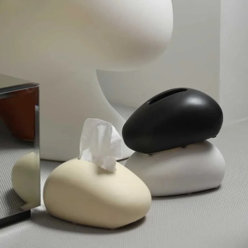 

Simple Ceramic Tissue Box Desktop Decoration Creative Tissue Storage Box Modern Napkin Tissue Holder Home Decoration Accessories