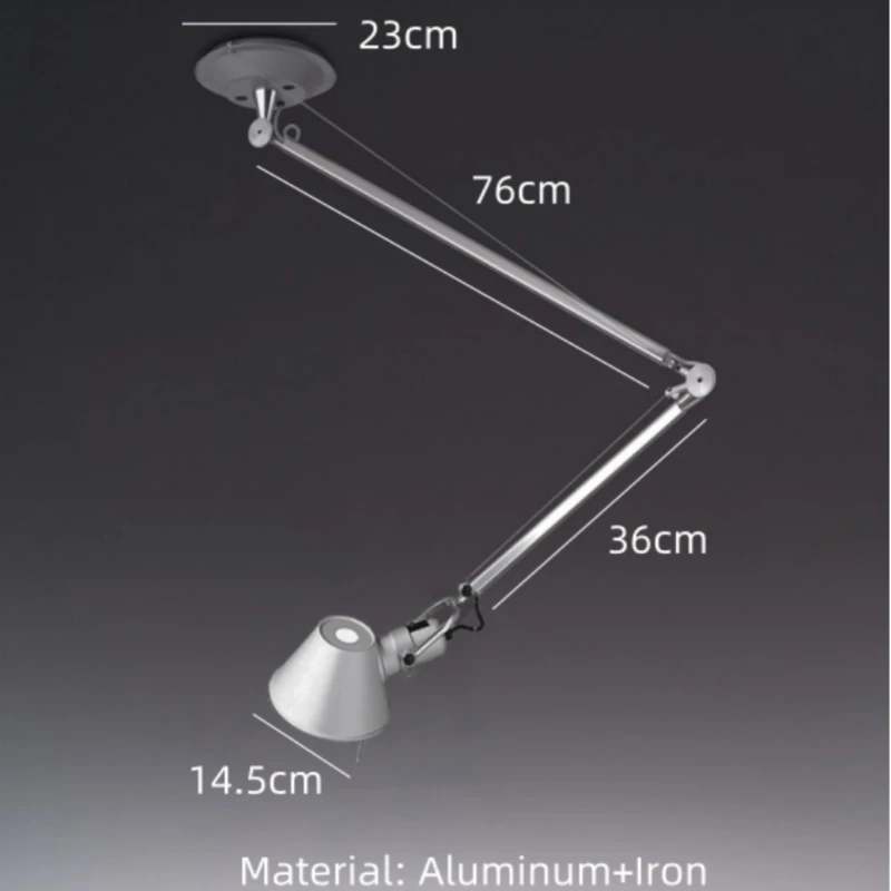 Long Arm Aluminium Pendant Light New Style E27 Bulb Parlor Dining Room Bedroom Modern Hanging Lamp