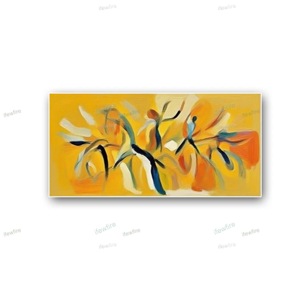 

Large Abstract Mural Bright Gold Line Wall Art Pictures 100% Handmade Oil Painting On Canvas Poster Decor Living Room Aesthetics