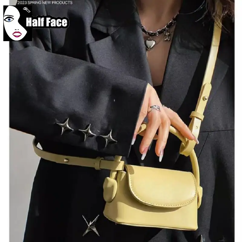 Y2K Spicy Girl Harajuku Women Gothic Punk One Shoulder Advanced Design Underarm Lolita Mini Design Versatile Crossbody Bags Tote