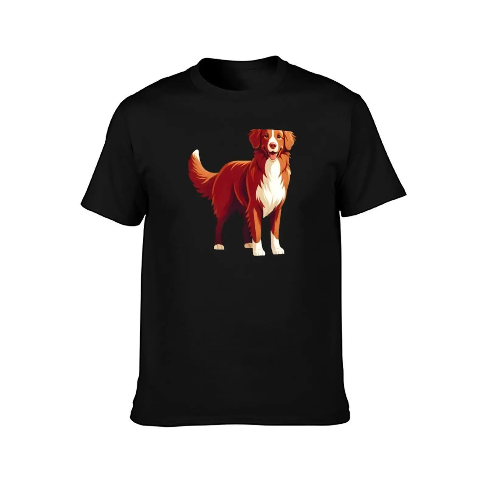 Cute Nova Scotia Duck Tolling Retriever Dog illustration T-Shirt Big Size Simple T-Shirt