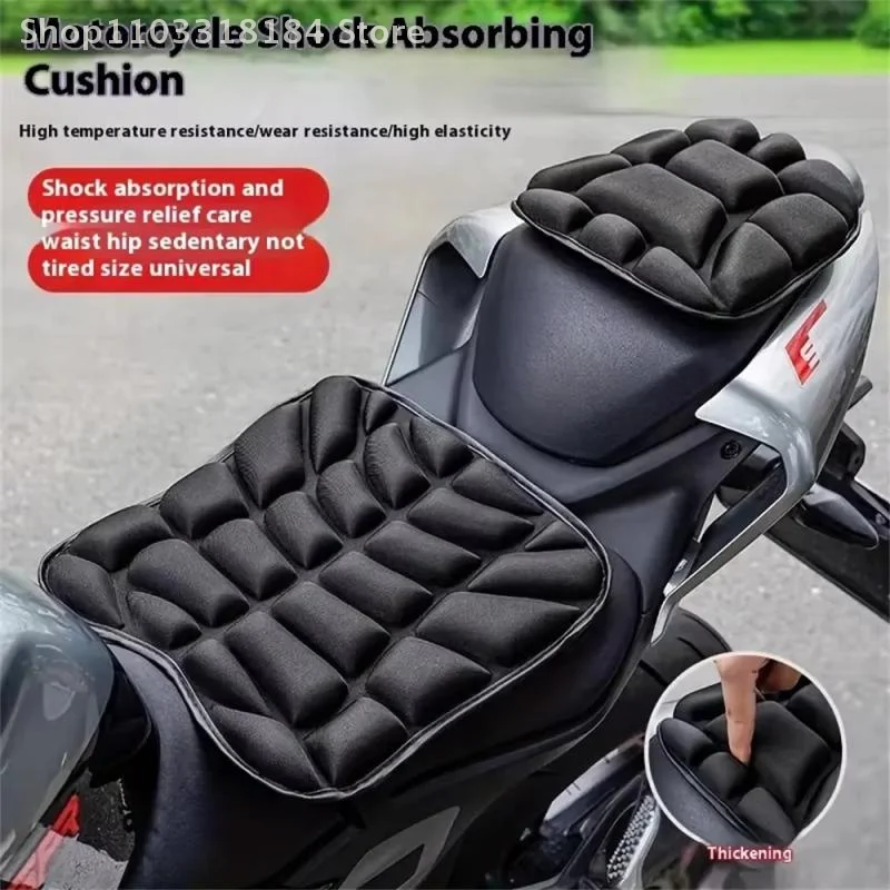 2PCS Universal Fit Shock Absorbing Gel Cushion for Seat, Breathable 3D Comfort Fit Motorcycle Seat Pad