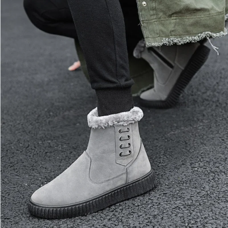 Man Shoes Winter Platform Snow Boots for Men Warm Offers Vintage Footwear Hot Selling Y2k Trendy 2025 Non Slip Offer Size 45 New