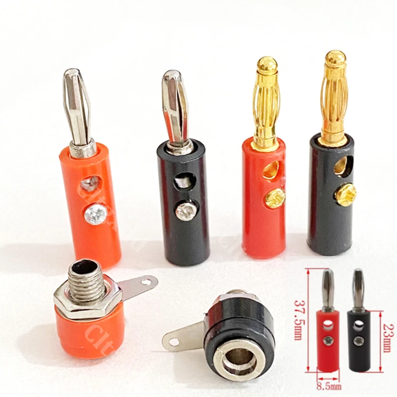 Cltgxdd 10PCS 4MM Soldering Free Banana Plug Audio Cable Speaker Banana Head Amplifier Speaker Cable Audio Cable Connection