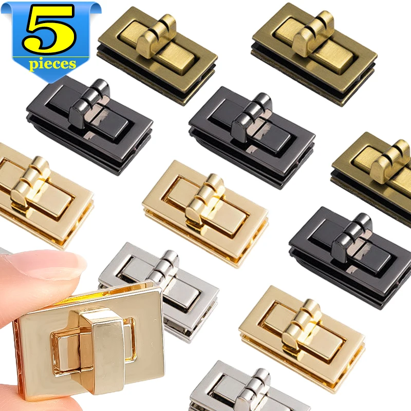 Metal Square Tiny Bag Turn Lock Handbags Purse Clasp Catch Buckles DIY Craft Hardware Case Bag Closures Snap Clasps Accessories