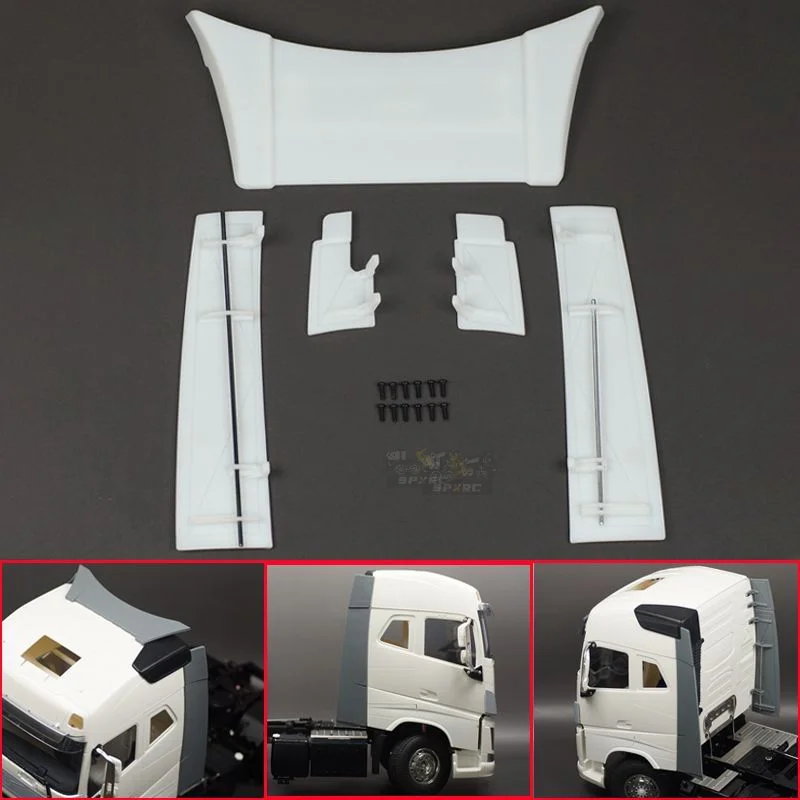 1:14th Scale Simulation High Roof Spoiler Kit for Tamiya RC Truck Tipper VOLVO FH16 750 56360 Car DIY Toy