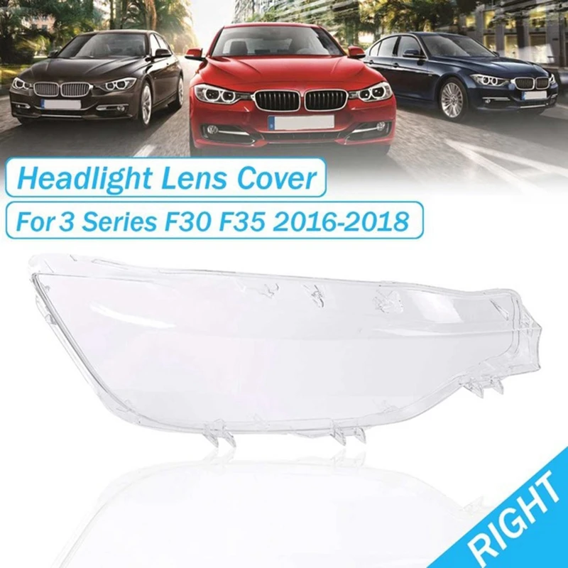 Right Front Transparent Lampshades Headlights Cover Lens Shell For-BMW 3 Series F30 F35 2016-2018 63117419630