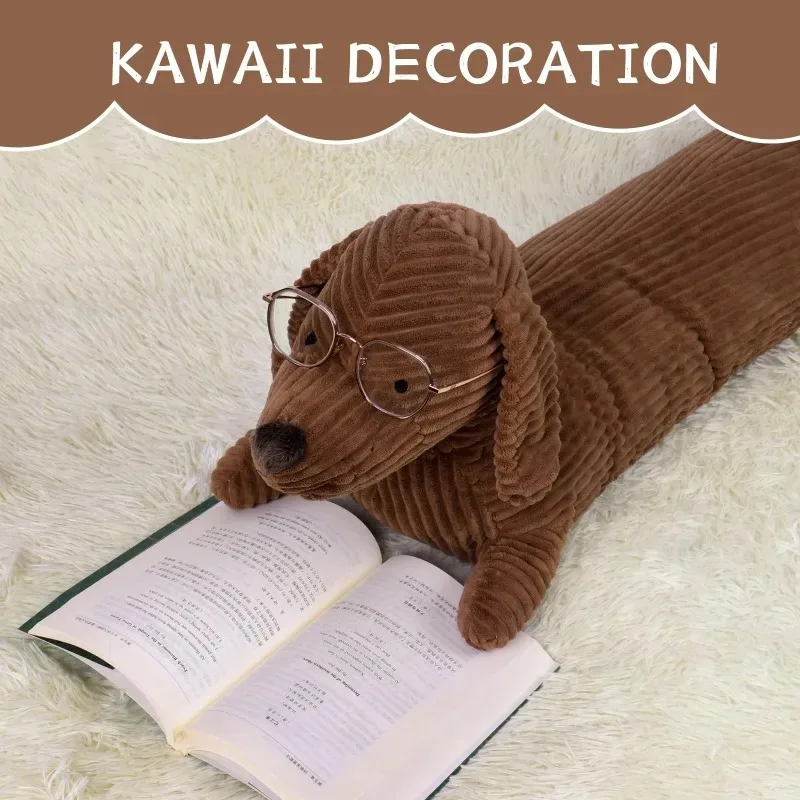 Long Sausage Dog Body Pillow Dachshund Stuffed Doll Large Dog Decorative Body Pillow Sleeping Back Cushion Livingroom Decoration
