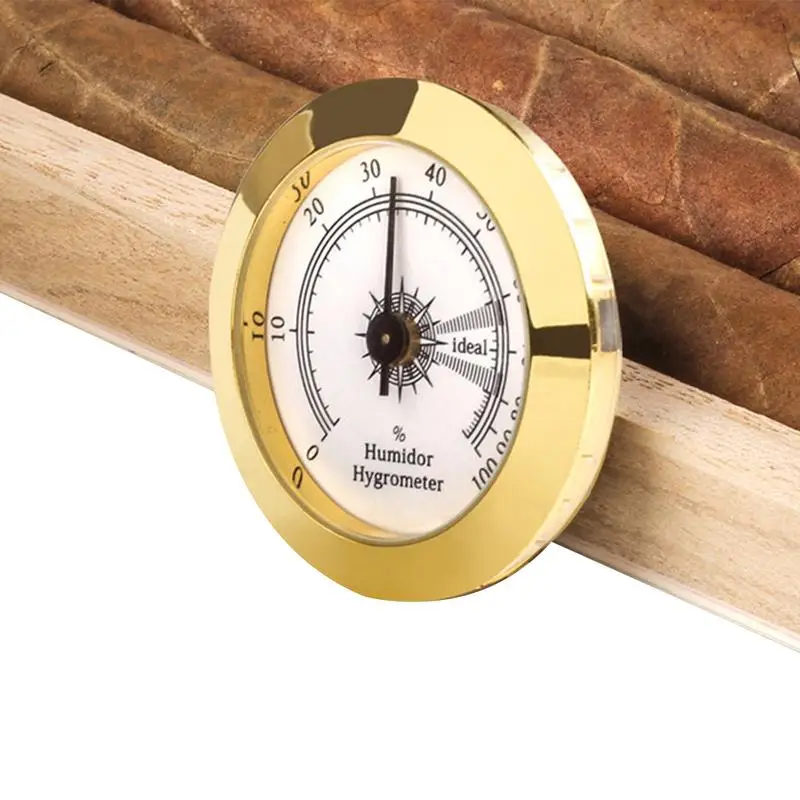 Humidity Gauge For Cigars Brass Precision Round Adjustable Point Hygrometer Round Hygrometer For Cigars Humidor Mechanical Round